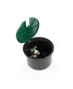 Unterflurhydrant in Kunststoffbox, Anschluss: 3/4'Innengewinde, Durchmesser: ca. 21cm, Höhe: ca. 11cm